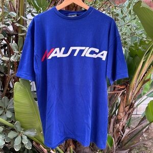 Vintage 1990s Nautica Challenge Tee M Fits L Blue USA